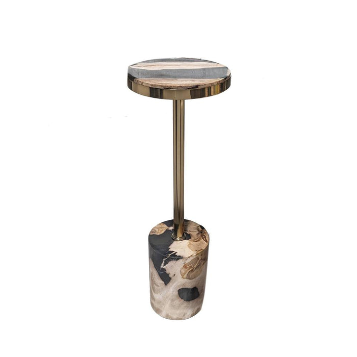 Bijzettafel Mody Versteend Hout Zwart 21 cm-Bijzettafels-PTMD