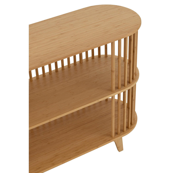 Bijzettafel Naturel Bamboe 37x120 cm-Opbergkasten-J-Line