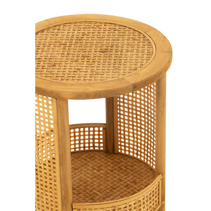 Bijzettafel Naturel Bamboe 40 cm 40x40x49.5 cm-Bijzettafels-J-Line