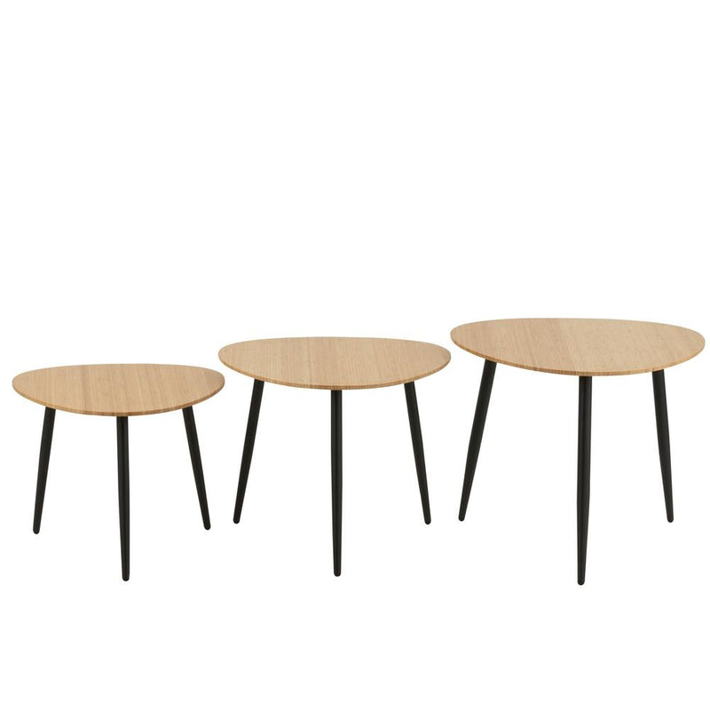Bijzettafel Naturel Bamboe 57 cm 57x56x45.7 cm-Bijzettafels-J-Line