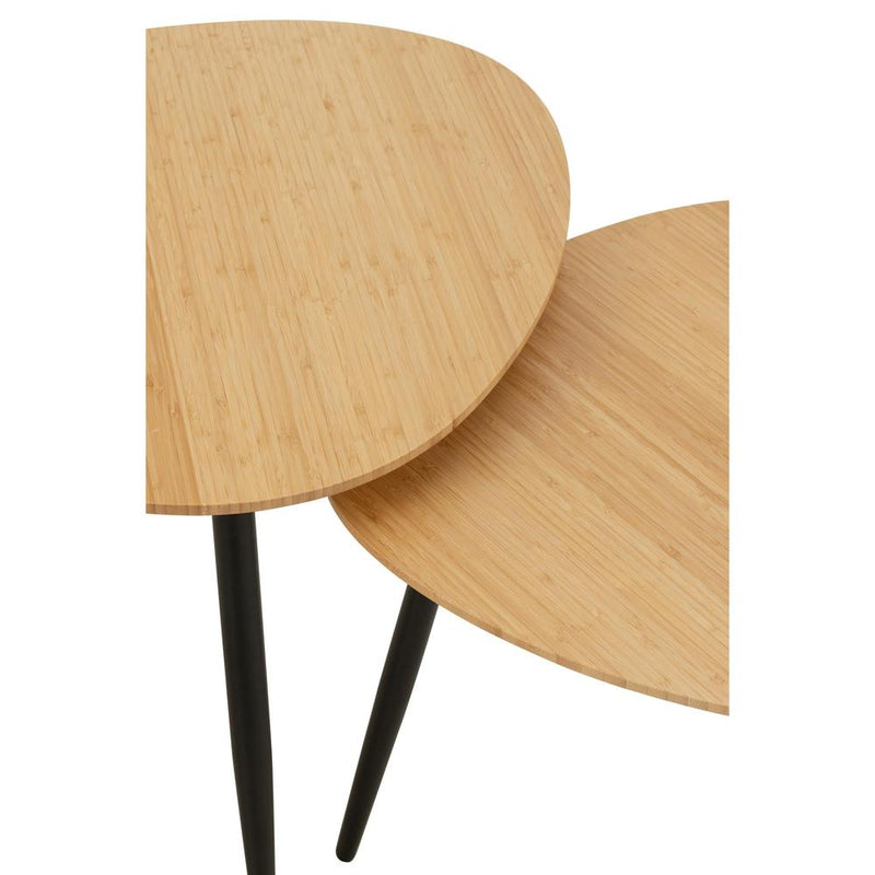 Bijzettafel Naturel Bamboe 57 cm 57x56x45.7 cm-Bijzettafels-J-Line