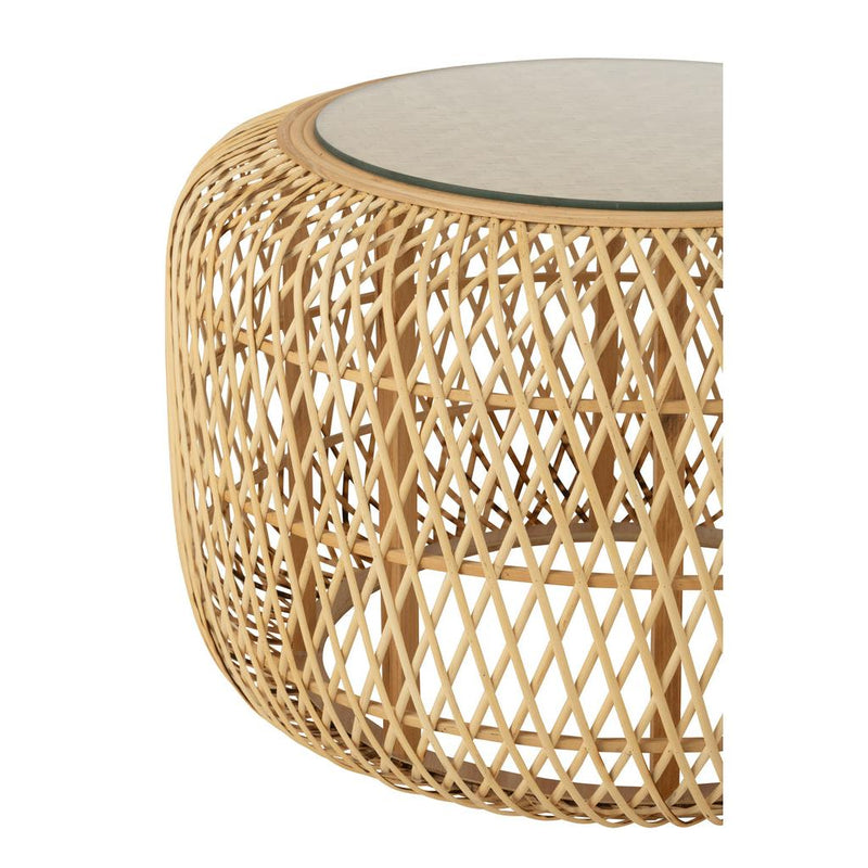 Bijzettafel Naturel Bamboe 80 cm 80x80x50 cm-Bijzettafels-J-Line