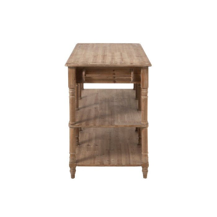 Bijzettafel Naturel Eucalyptus hout 70x131 cm-Bijzettafels-J-Line