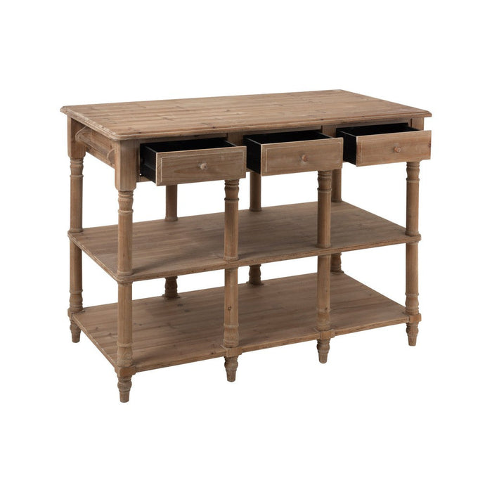 Bijzettafel Naturel Eucalyptus hout 70x131 cm-Bijzettafels-J-Line
