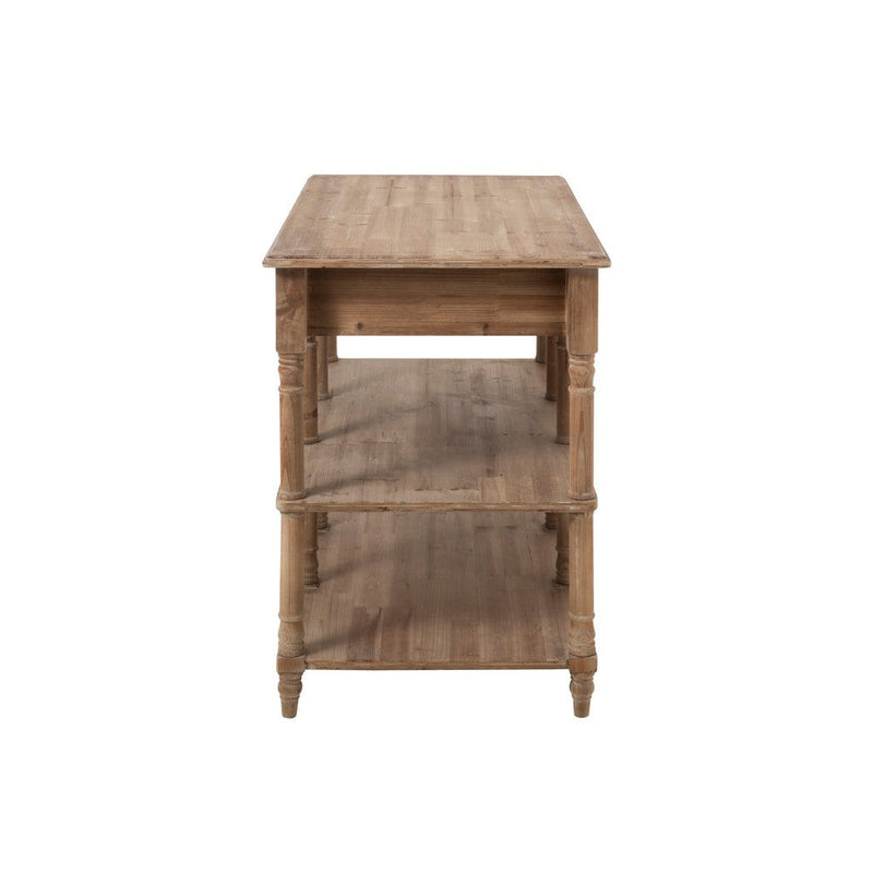 Bijzettafel Naturel Eucalyptus hout 70x131 cm-Bijzettafels-J-Line