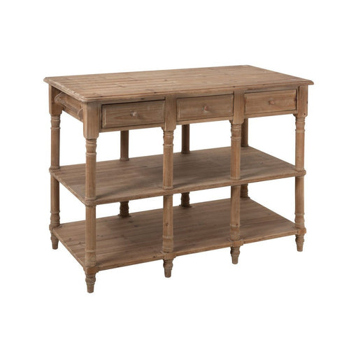 Bijzettafel Naturel Eucalyptus hout 70x131 cm-Bijzettafels-J-Line