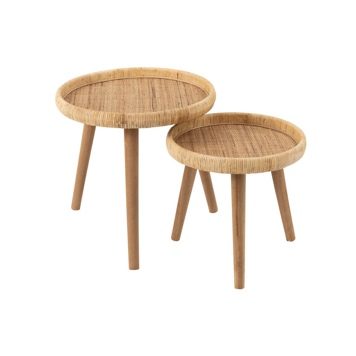 Bijzettafel Naturel Fir hout 60 cm 60x60x56.5 cm-Bijzettafels-J-Line