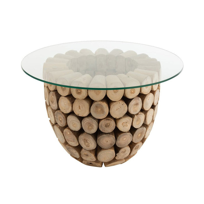 Bijzettafel Naturel Glas 70 cm-Bijzettafels-J-Line