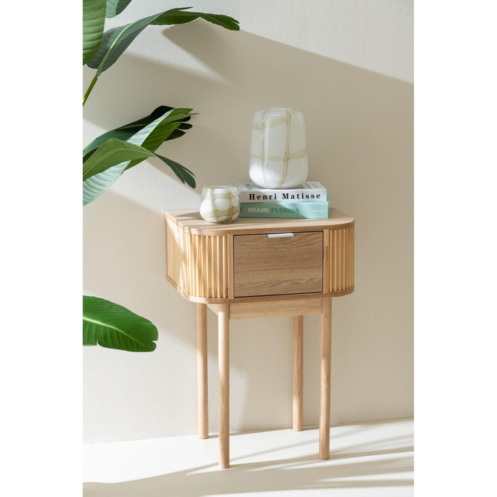 Bijzettafel Naturel Grenenhout 40x53 cm-Opbergkasten-J-Line
