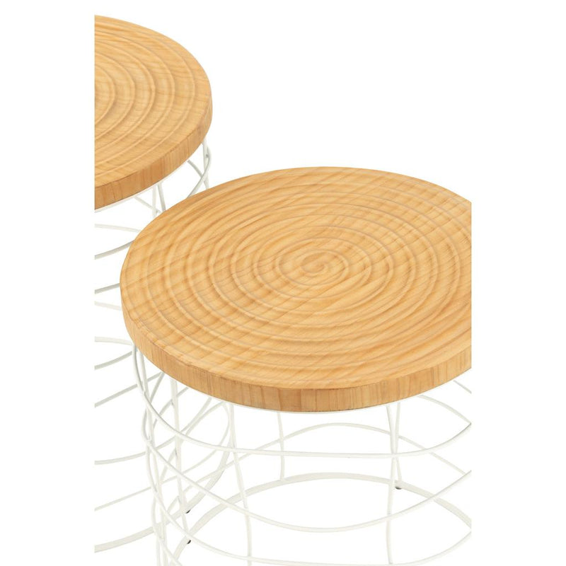 Bijzettafel Naturel Mdf 45 cm 45x45x50 cm-Bijzettafels-J-Line