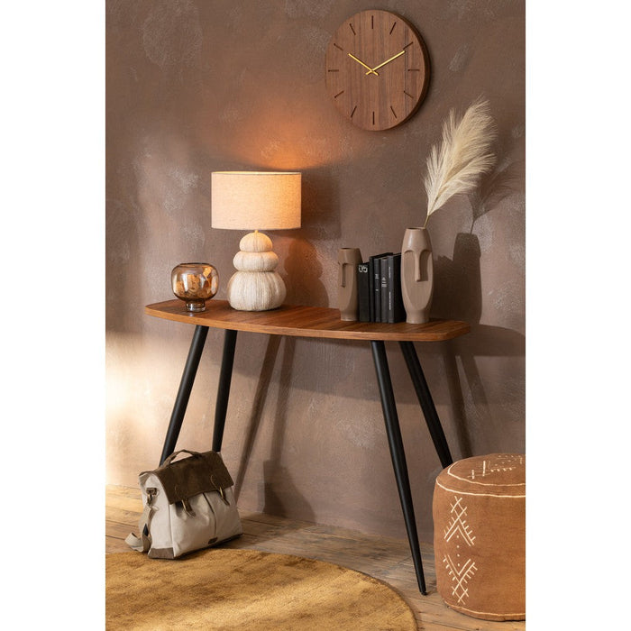 Bijzettafel Naturel Mdf Ovaal 40x120 cm-Bijzettafels-J-Line