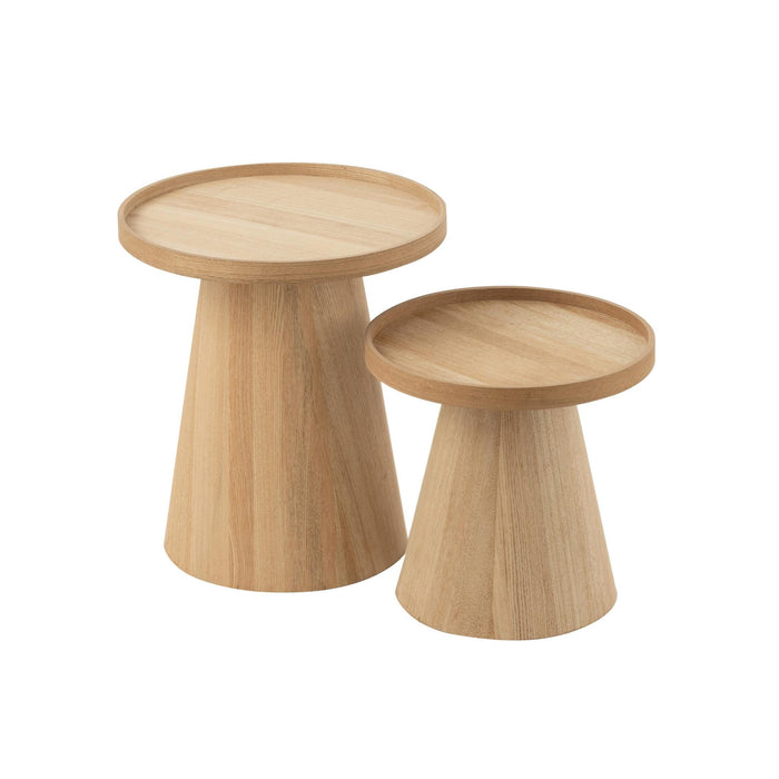 Bijzettafel Naturel Mdf Rond 45 cm 45x45x50 cm-Bijzettafels-J-Line