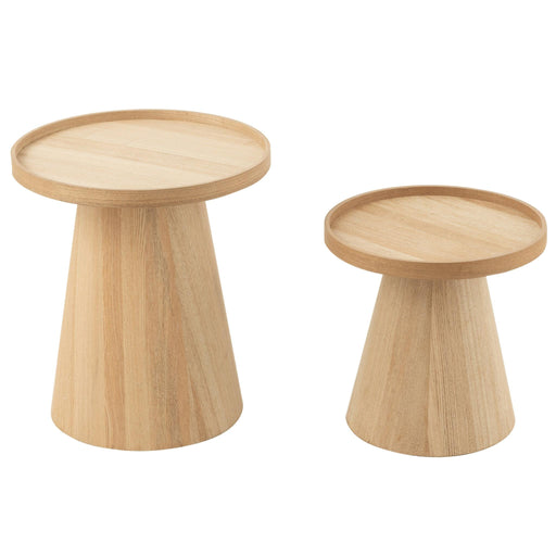 Bijzettafel Naturel Mdf Rond 45 cm 45x45x50 cm-Bijzettafels-J-Line