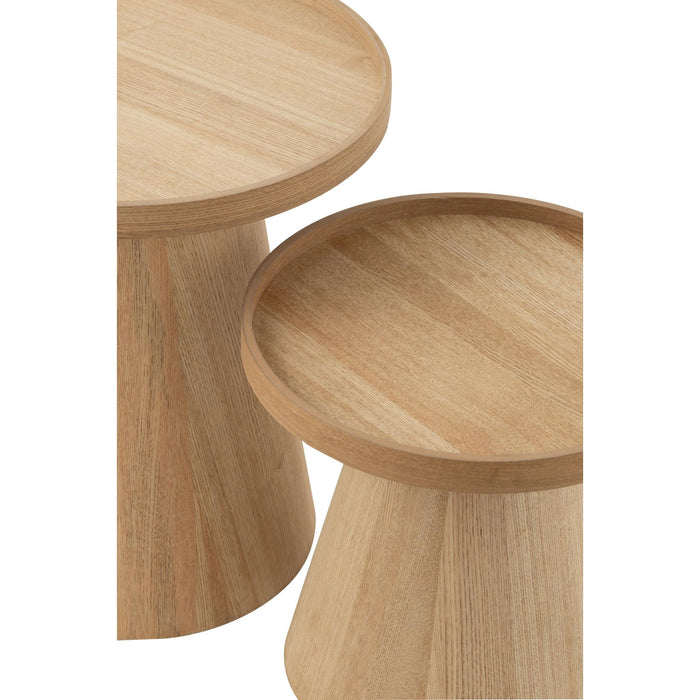 Bijzettafel Naturel Mdf Rond 45 cm-Bijzettafels-J-Line