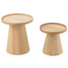 Bijzettafel Naturel Mdf Rond 45 cm-Bijzettafels-J-Line