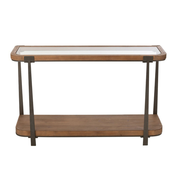 Bijzettafel Naturel Metaal 35x120 cm-Bijzettafels-J-Line