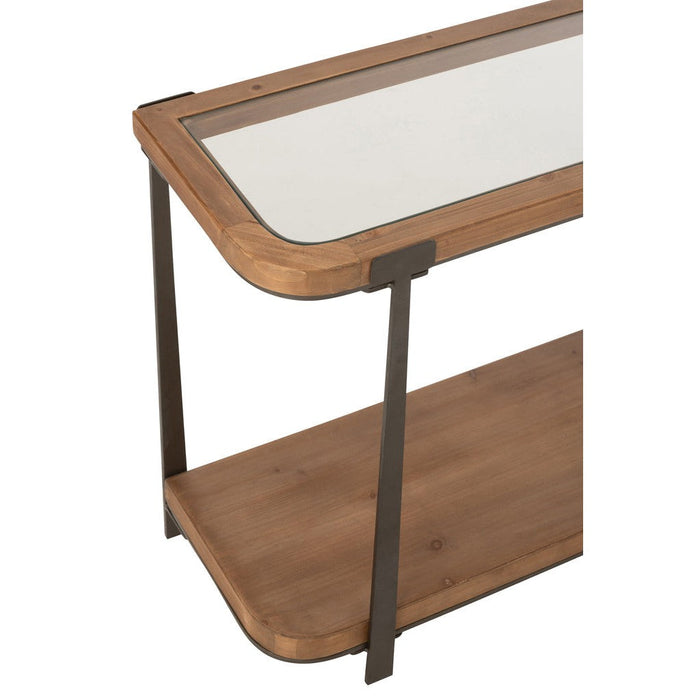 Bijzettafel Naturel Metaal 35x120 cm-Bijzettafels-J-Line