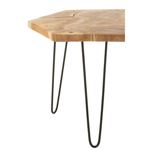 Bijzettafel Naturel Metaal 60 cm 60x60x60 cm-Bijzettafels-J-Line