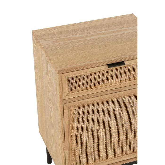 Bijzettafel Naturel Metaal Vierkant 35x46 cm-Opbergkasten-J-Line