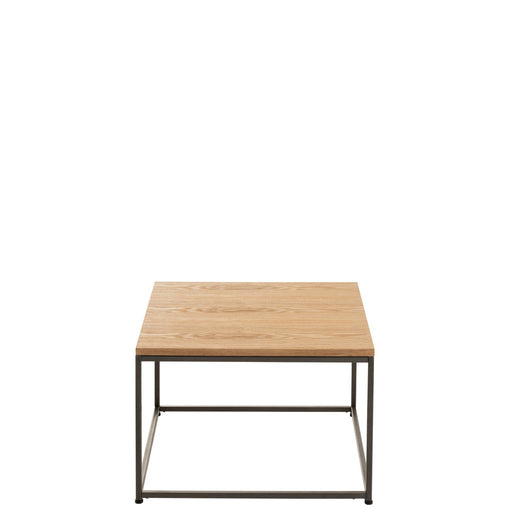 Bijzettafel Naturel Metaal Vierkant 60 cm 60x61x38 cm-Bijzettafels-J-Line