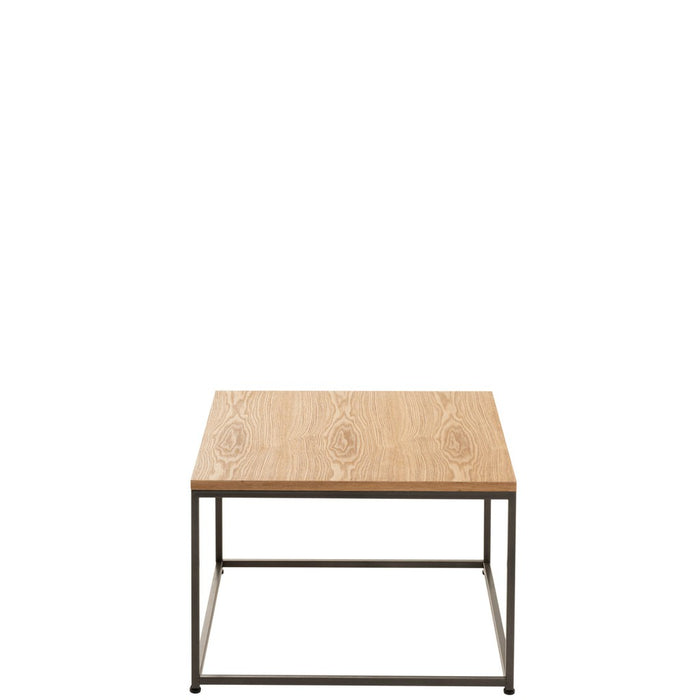 Bijzettafel Naturel Metaal Vierkant 60 cm 60x61x38 cm-Bijzettafels-J-Line
