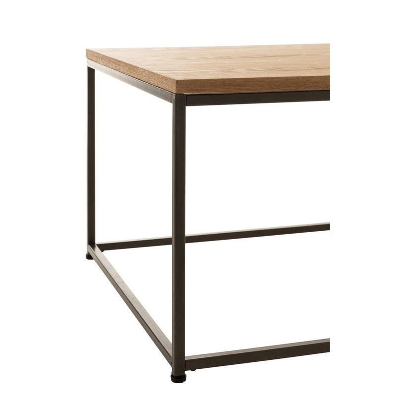 Bijzettafel Naturel Metaal Vierkant 60 cm 60x61x38 cm-Bijzettafels-J-Line