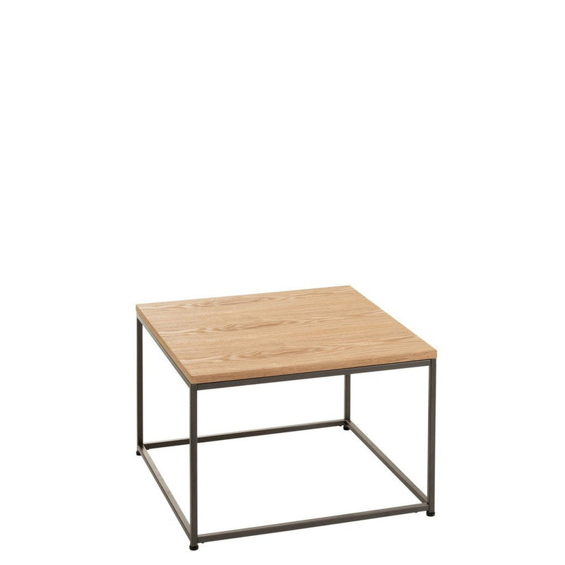 Bijzettafel Naturel Metaal Vierkant 60 cm 60x61x38 cm-Bijzettafels-J-Line