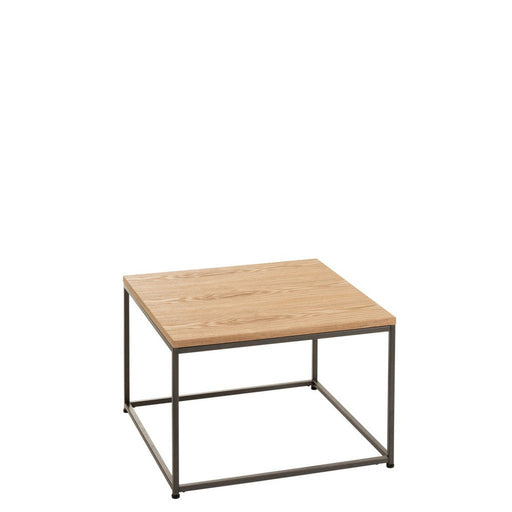 Bijzettafel Naturel Metaal Vierkant 60 cm 60x61x38 cm-Bijzettafels-J-Line