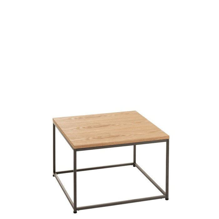 Bijzettafel Naturel Metaal Vierkant 60 cm 60x61x38 cm-Bijzettafels-J-Line