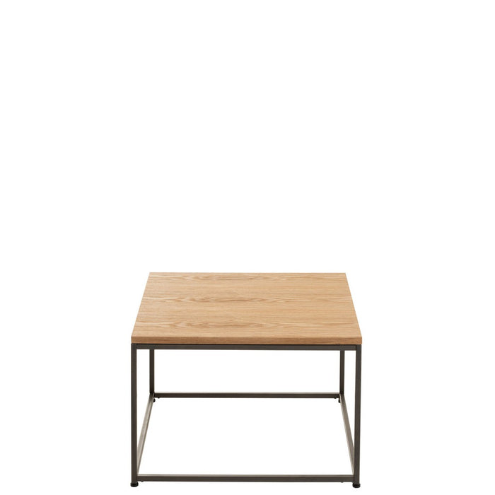 Bijzettafel Naturel Metaal Vierkant 60 cm-Bijzettafels-J-Line