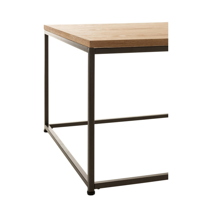 Bijzettafel Naturel Metaal Vierkant 60 cm-Bijzettafels-J-Line
