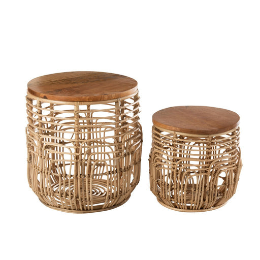 Bijzettafel Naturel Multiplex 48 cm 48x48x52.5 cm-Bijzettafels-J-Line