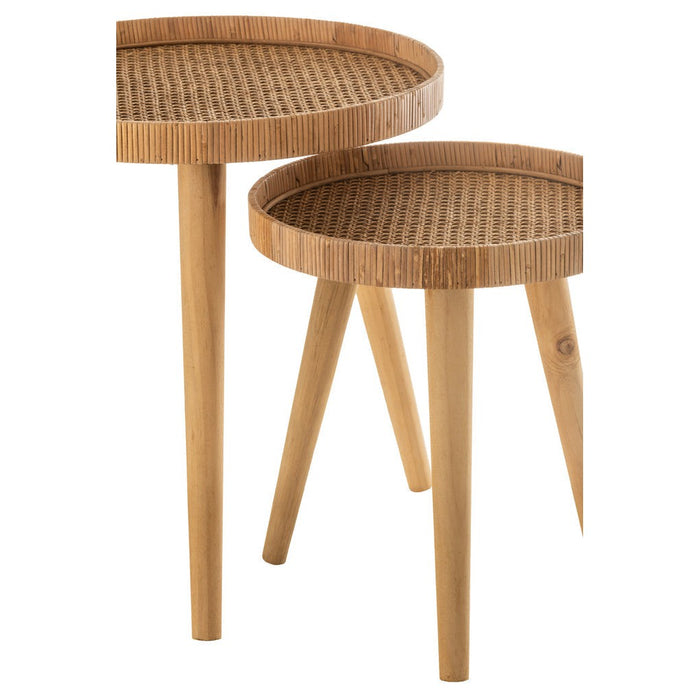 Bijzettafel Naturel Multiplex Rond 51 cm 51x51x54.5 cm-Bijzettafels-J-Line