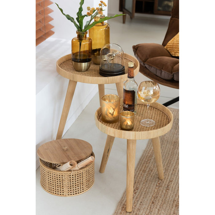 Bijzettafel Naturel Multiplex Rond 51 cm 51x51x54.5 cm-Bijzettafels-J-Line