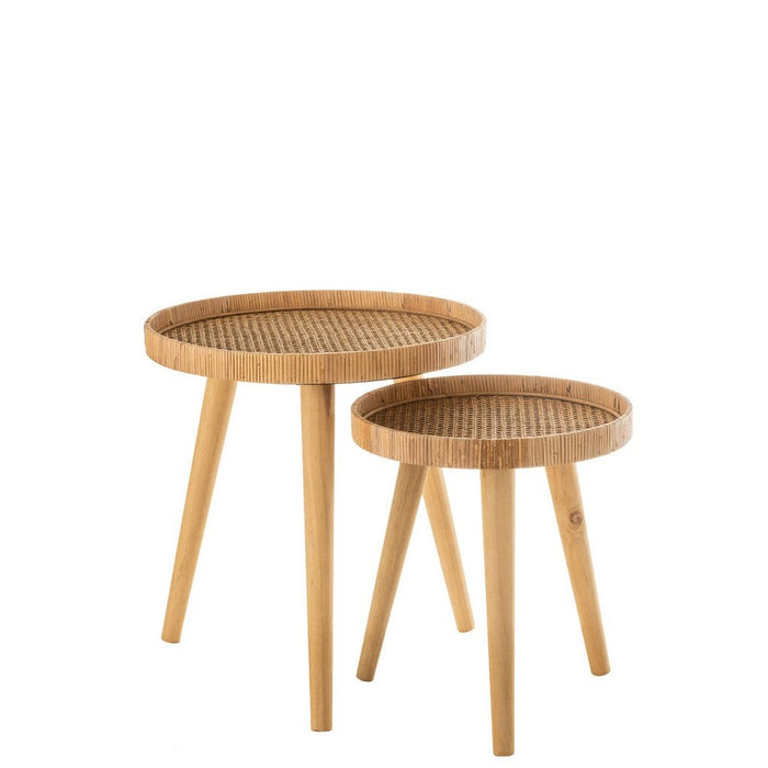 Bijzettafel Naturel Multiplex Rond 51 cm 51x51x54.5 cm-Bijzettafels-J-Line