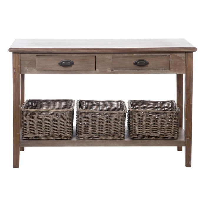 Bijzettafel Naturel Paulownia hout 40x120 cm-Opbergdozen en manden-J-Line