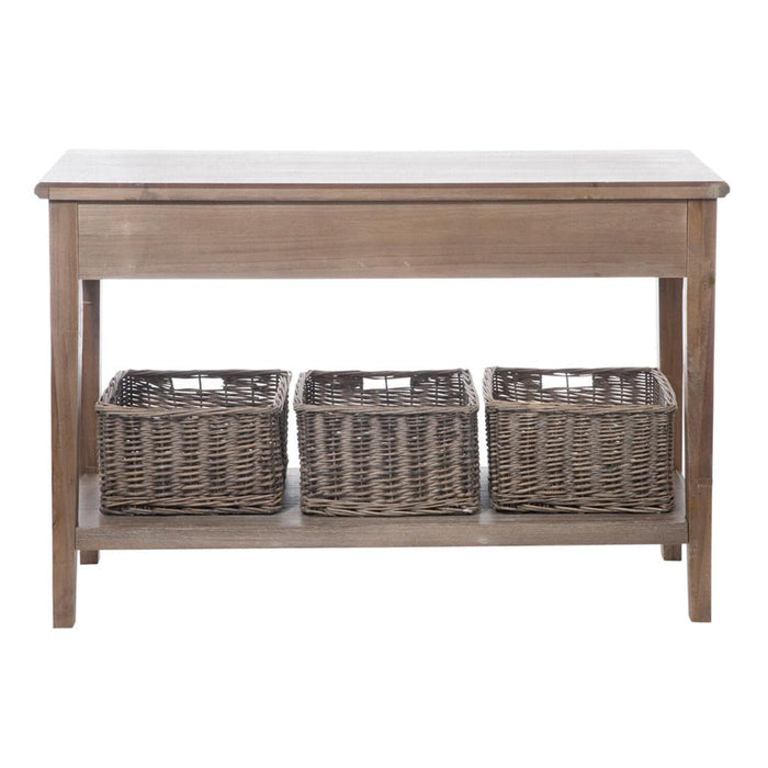 Bijzettafel Naturel Paulownia hout 40x120 cm-Opbergdozen en manden-J-Line