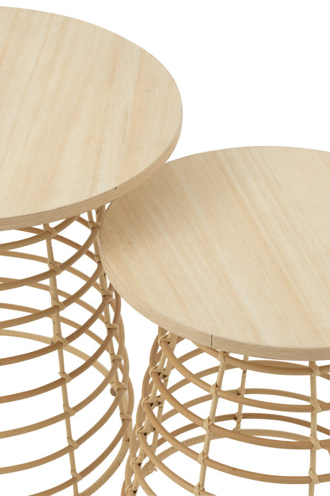 Bijzettafel Naturel Polyethylene Rond 50 cm 50x50x50 cm-Bijzettafels-J-Line