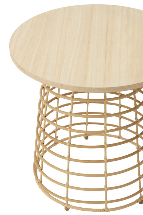 Bijzettafel Naturel Polyethylene Rond 50 cm 50x50x50 cm-Bijzettafels-J-Line