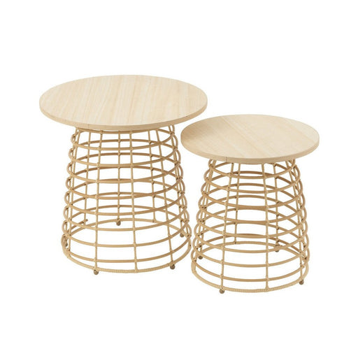 Bijzettafel Naturel Polyethylene Rond 50 cm 50x50x50 cm-Bijzettafels-J-Line