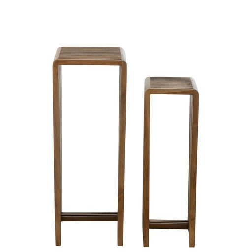 Bijzettafel Naturel Recycled hout 34 cm 34x34x88 cm-Bijzettafels-J-Line