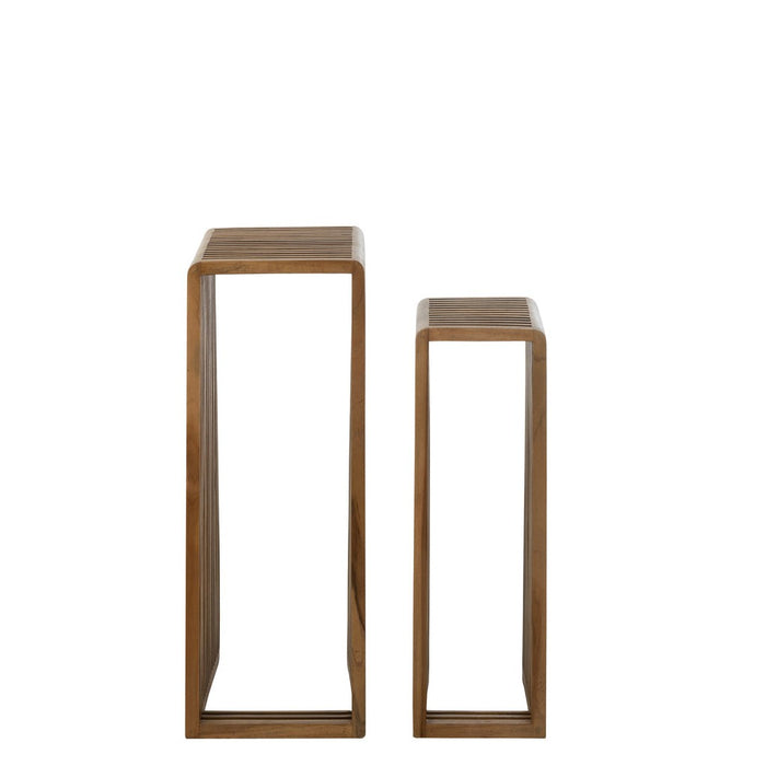 Bijzettafel Naturel Recycled hout 34 cm 34x34x88 cm-Bijzettafels-J-Line
