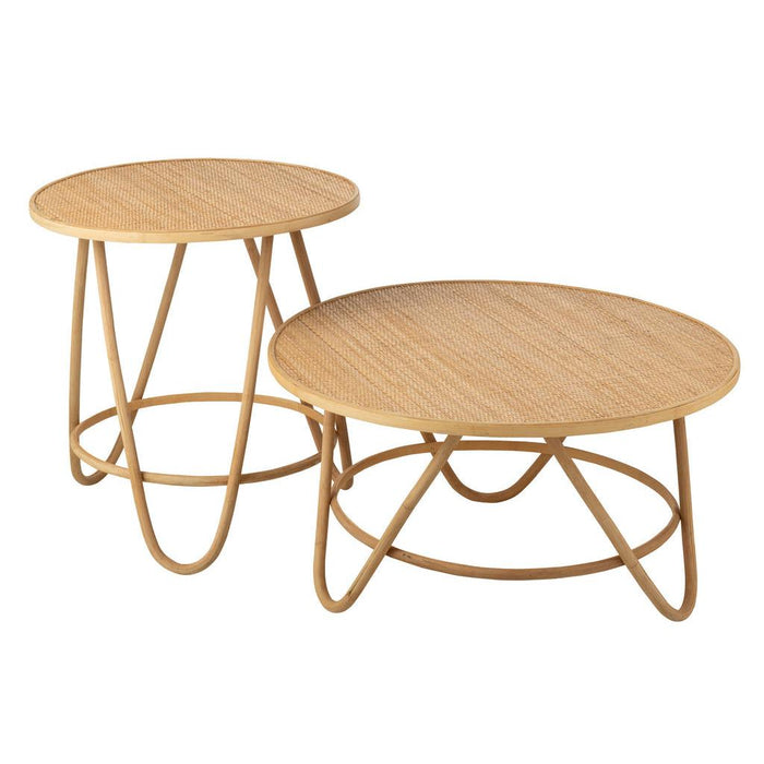 Bijzettafel Naturel Rotan S 60 cm 60x60x64 cm-Bijzettafels-J-Line
