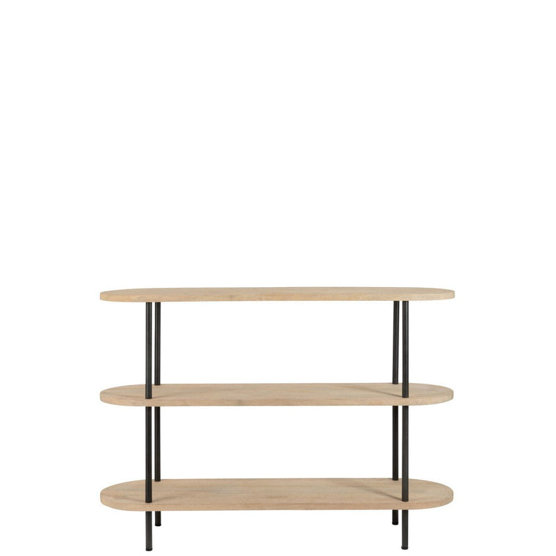Bijzettafel Naturel Staal 40x140 cm-Bijzettafels-J-Line