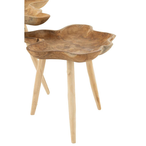Bijzettafel Naturel Teakhout 60 cm 60x60x55 cm-Bijzettafels-J-Line