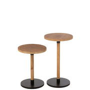 Bijzettafel Naturel Veneer 35 cm 35x35x61 cm-Bijzettafels-J-Line