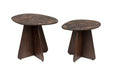 Bijzettafel Naut Set van 2 Ceramics Bruin 53x39 cm-Bijzettafels-Creating Home