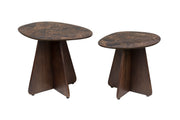 Bijzettafel Naut Set van 2 Ceramics Bruin 53x39 cm-Bijzettafels-Creating Home
