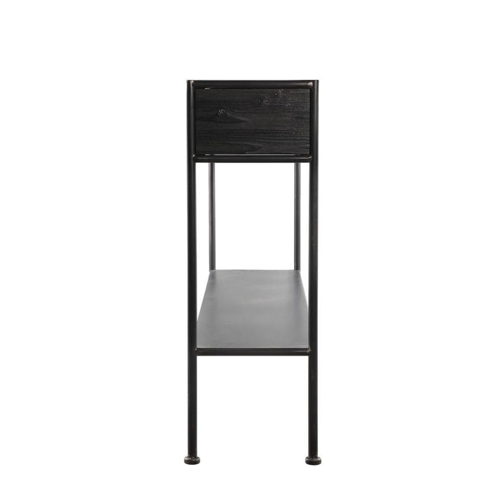 Bijzettafel Ray Zwart 28x121 cm-Bijzettafels-PTMD