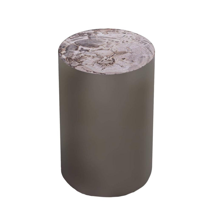 Bijzettafel Rillix Versteend Hout Beige 30 cm-Bijzettafels-PTMD